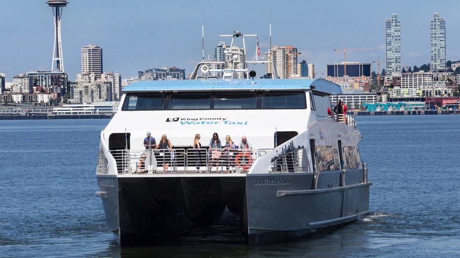 west seattle water taxi sailing across puget sound