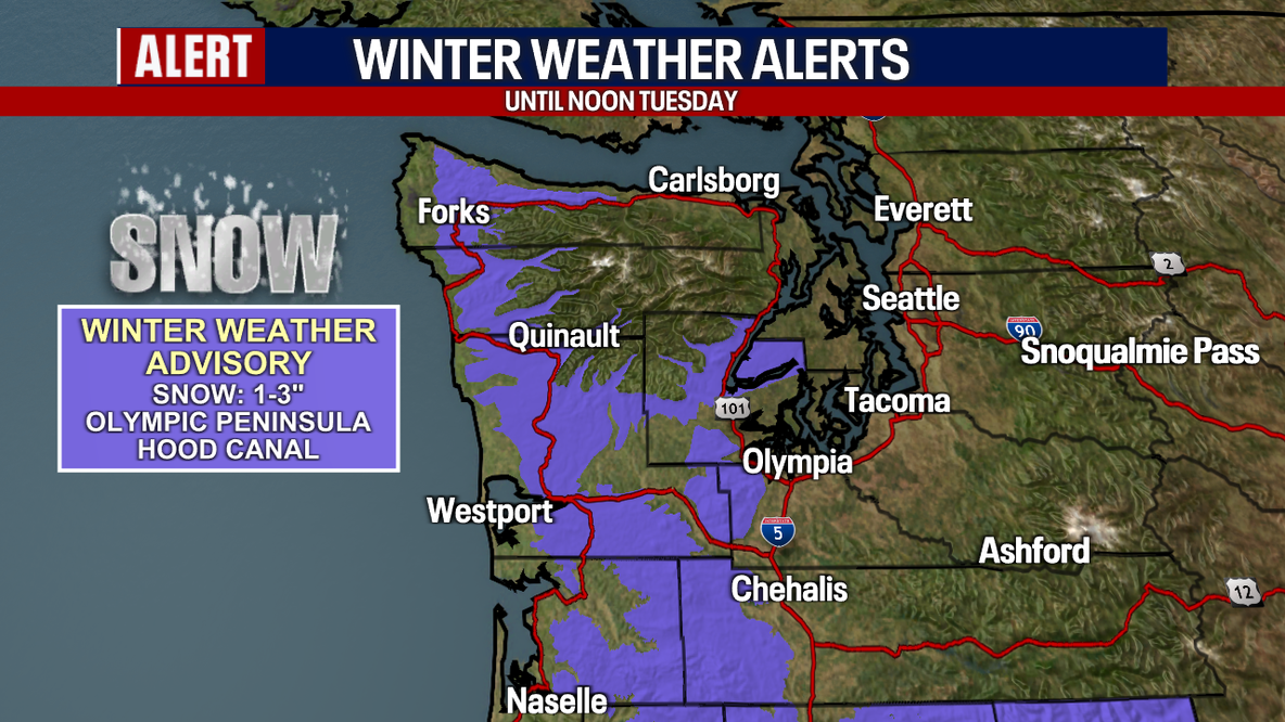 Seattle Weather: Morning mix of rain and snow Tuesday