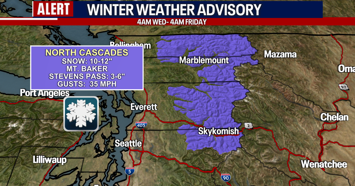 Seattle weather: Showers mainly north Wednesday, more mountain snow