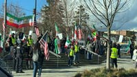 Crowds gather in Bellevue, WA in support of Iranian protests