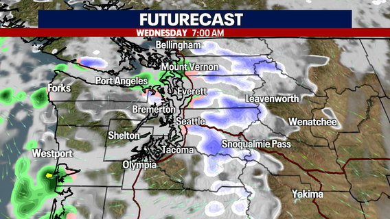 Seattle weather: Rain/snow mix possible again Wednesday