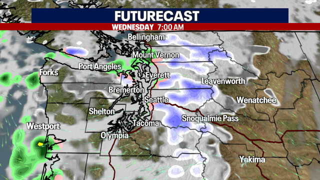 Seattle weather: Rain/snow mix possible again Wednesday