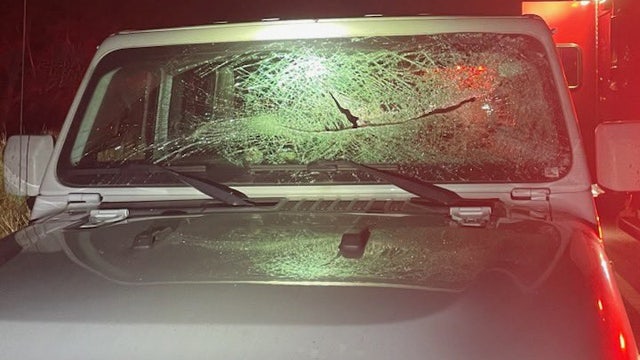 Flying hood smashes through windshield on SR-512 near Puyallup, WA