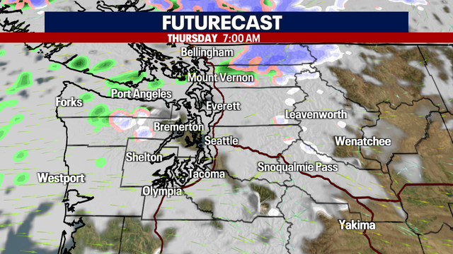Seattle weather: Few passing showers Thursday, more snow for north Cascades