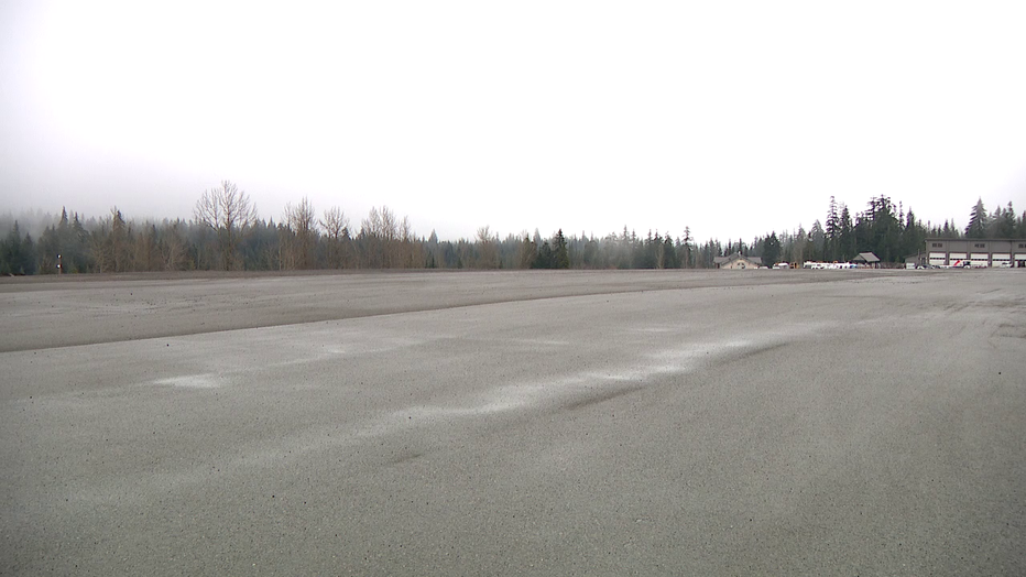 empty ski area parking lot photo