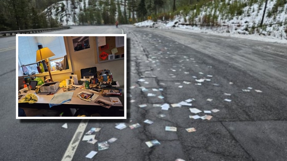 family photos seen scattered across a stretch of blewett pass highway in washington chelan county