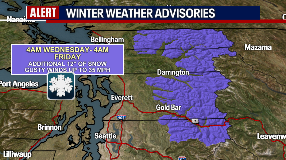 Winter weather advisory issued for early Wednesday.