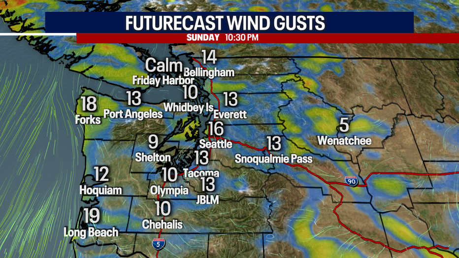 Breezy at times into Sunday evening.