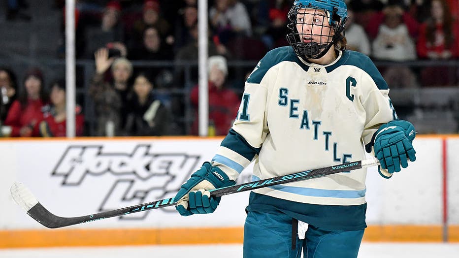 OTTAWA, ONTARIO - JANUARY 28: Hilary Knight #21 of the Seattle Torrent takes a break after an icing during the second period of game against the Ottawa Charge at The Arena at TD Place on January 28, 2026 in Ottawa, Ontario.