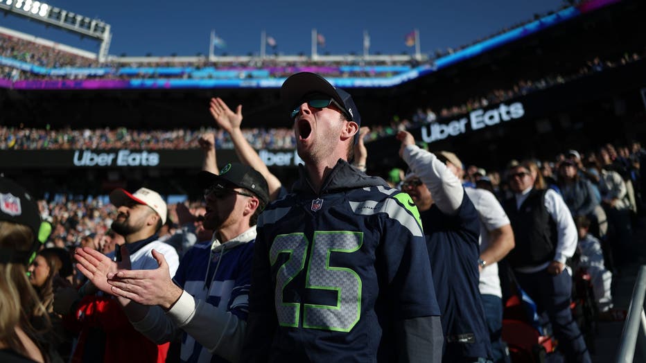 seahawk fan yelling at super bowl 2026