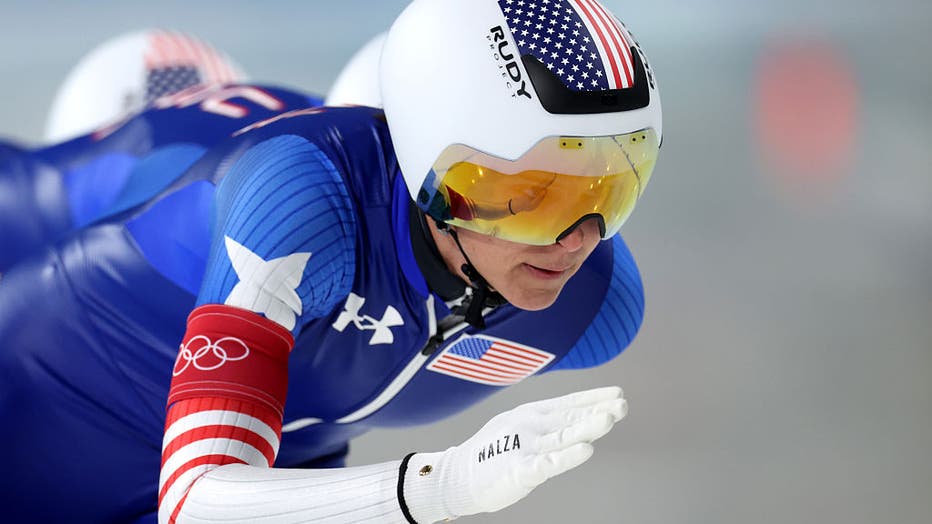 MILAN, ITALY - FEBRUARY 17: Brittany Bowe of Team United States competes in the semi-final of the Speed Skating Women's Team Pursuit on day eleven of the Milano Cortina 2026 Winter Olympic games at Milano Speed Skating Stadium on February 17, 2026 in Milan, Italy.