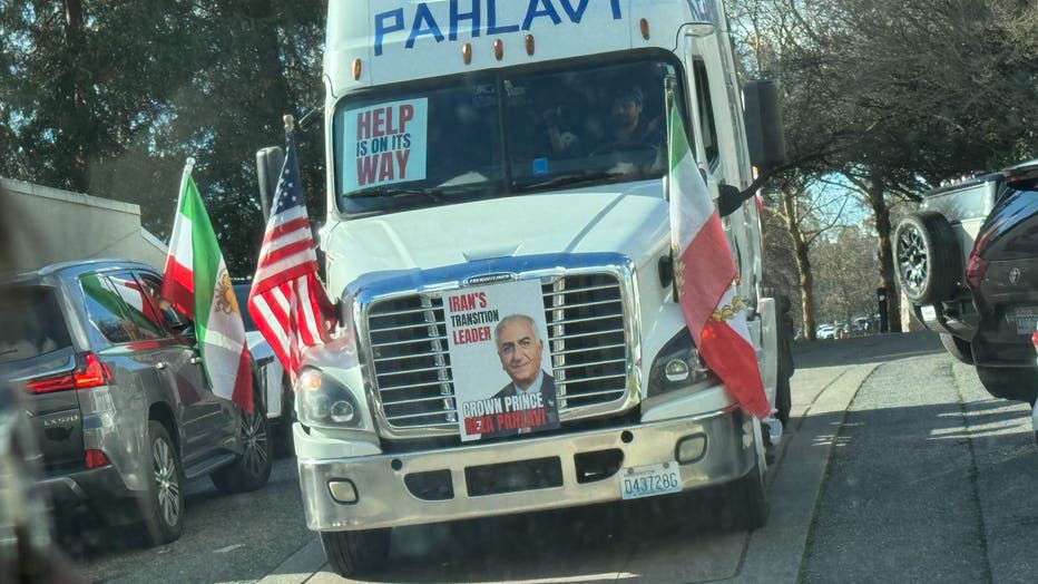 protesters in bellevue related to uprising in iran