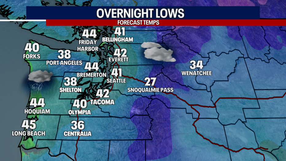 Cloudy and wet weather is on tap for Seattle overnight.