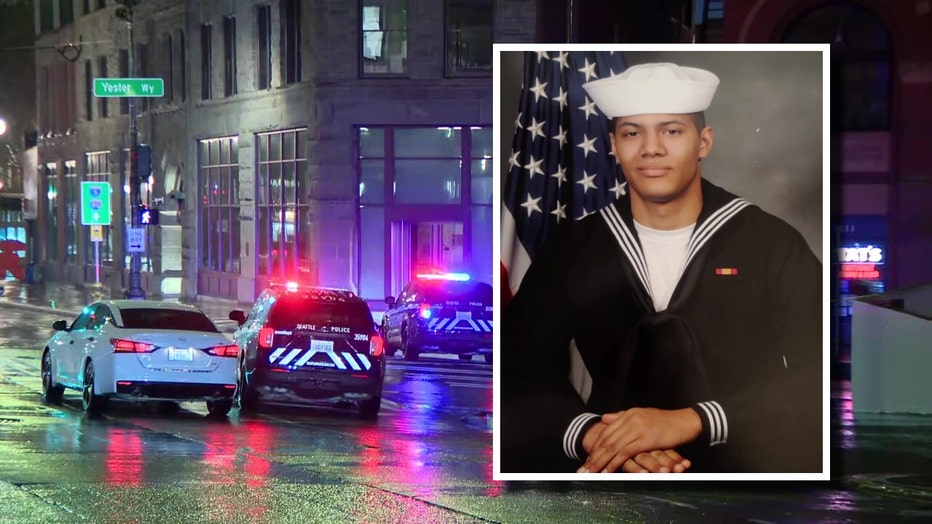 mhaniq wilkerson and the crime scene where he was shot and killed in seattle's pioneer square neighborhood