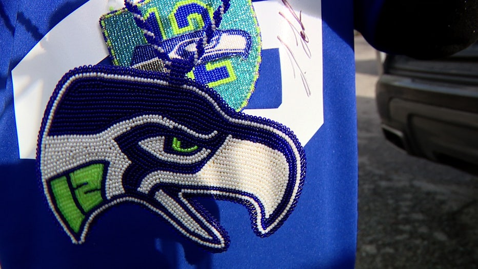 Little Antonio Seahawks Beaded Medallion