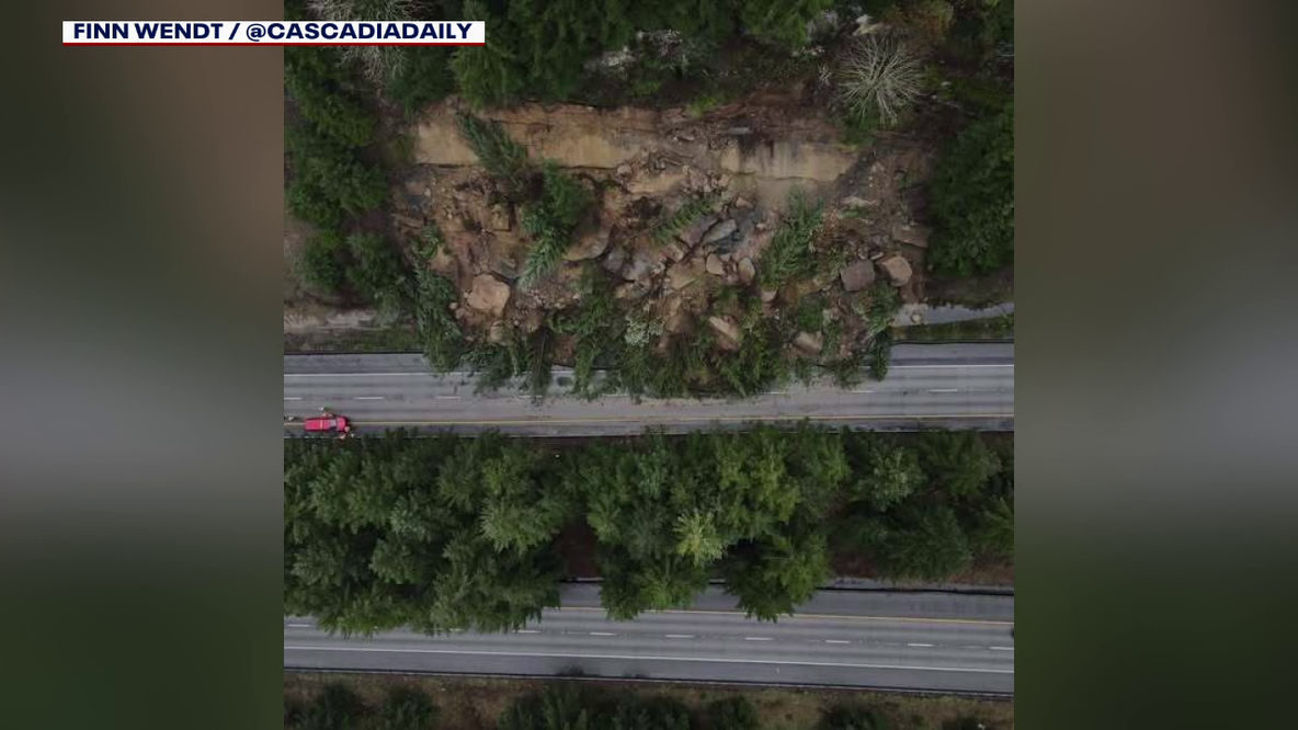 Landslide closes northbound I-5 near Bellingham, WA