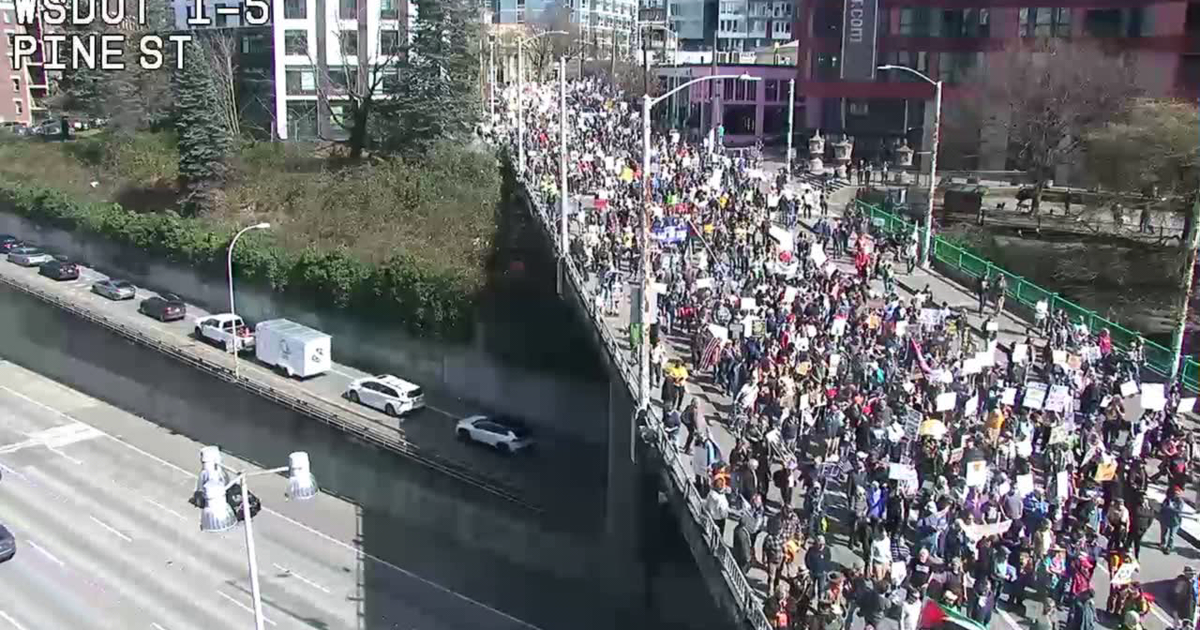 Seattle traffic impacted as thousands march for WA 'No Kings' protests