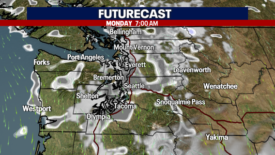 Seattle Weather: Fog with near freezing temperatures Monday morning