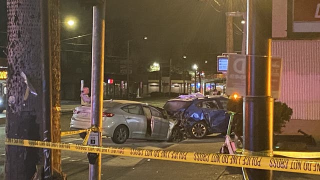 3 people injured in crash near Seattle bus stop
