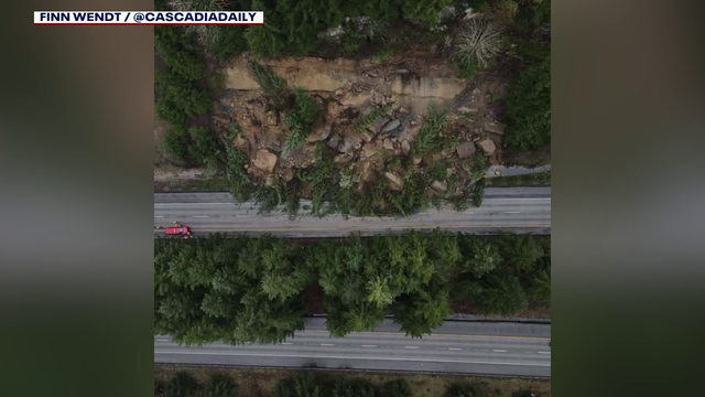 Landslide closes northbound I-5 near Bellingham, WA