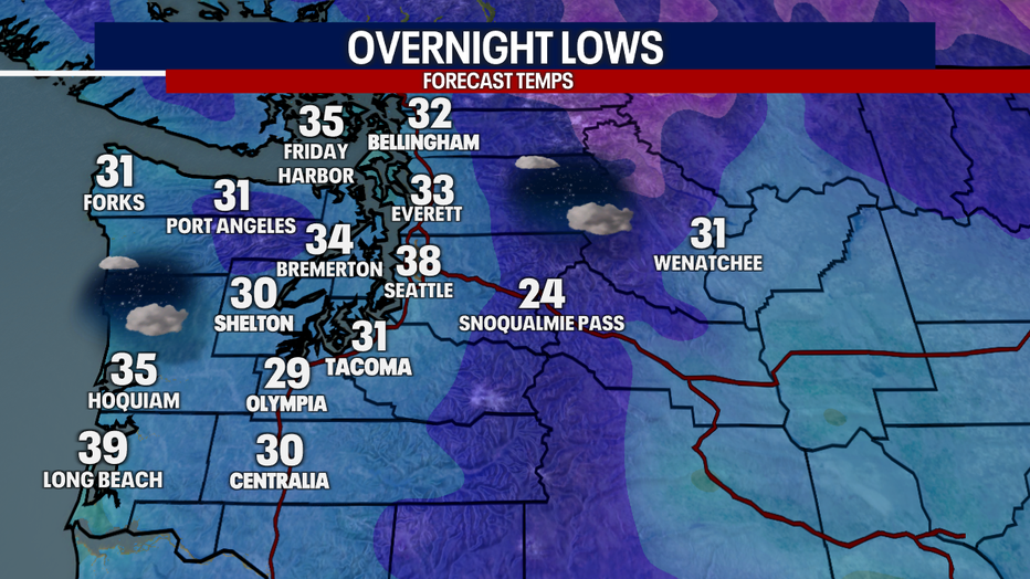 Chilly overnight lows.