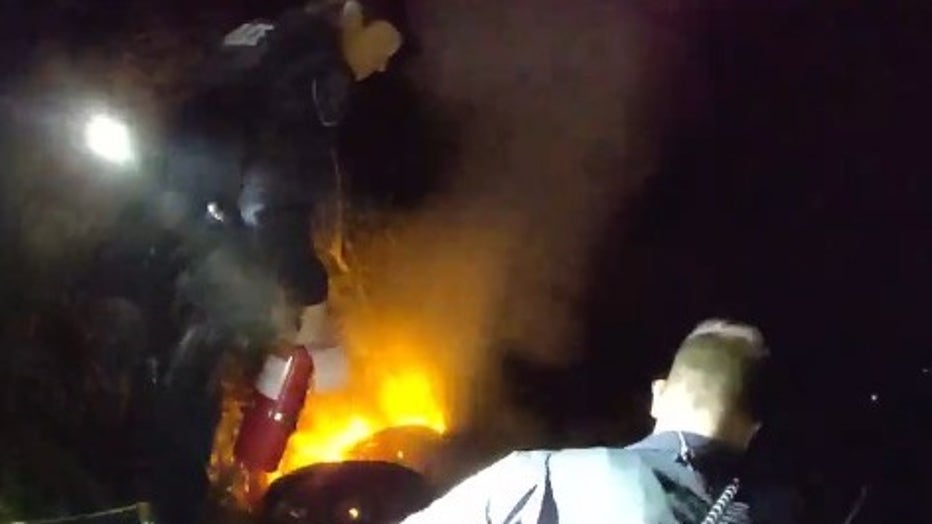 Kent Police Fiery Crash Rescue