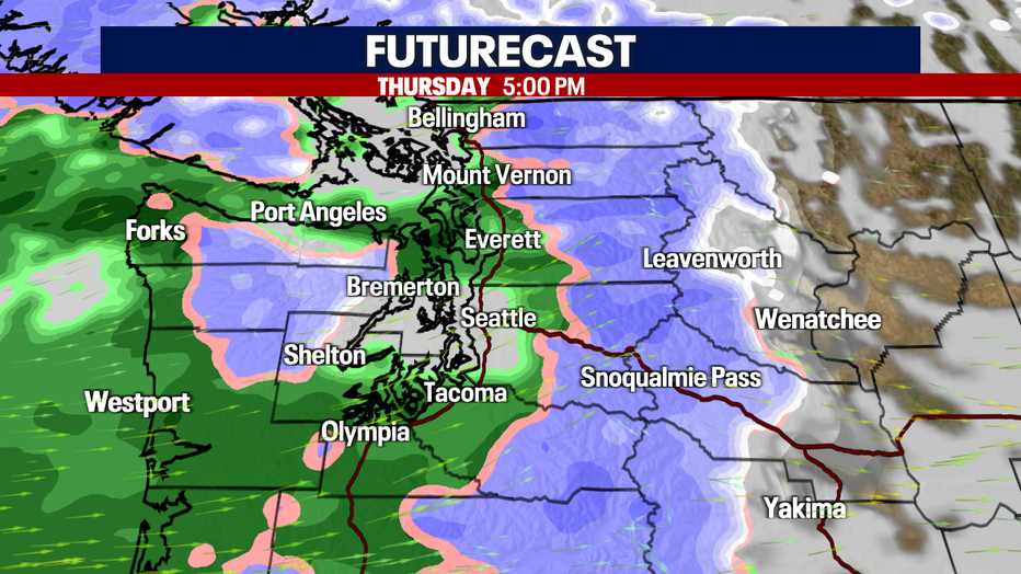 More rain and mountain snow forecast for Thursday. 