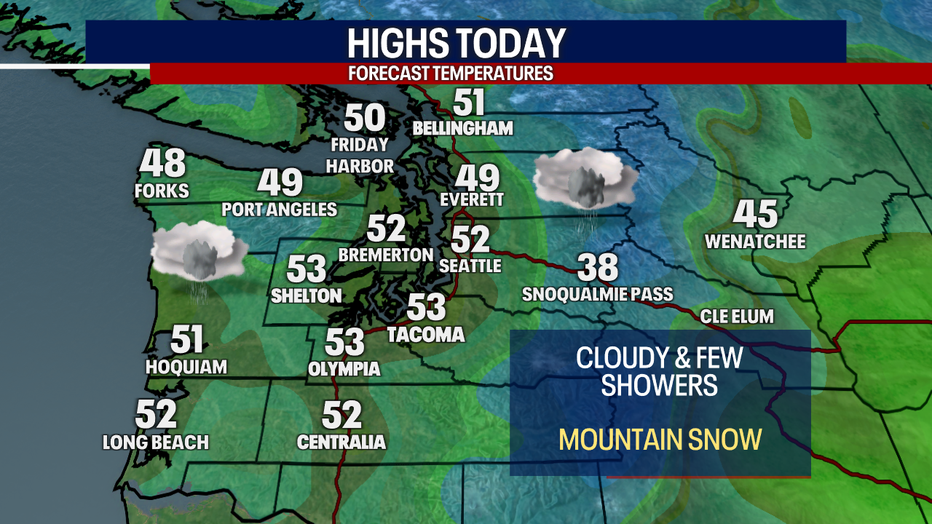 Forecast highs Sunday around the region.
