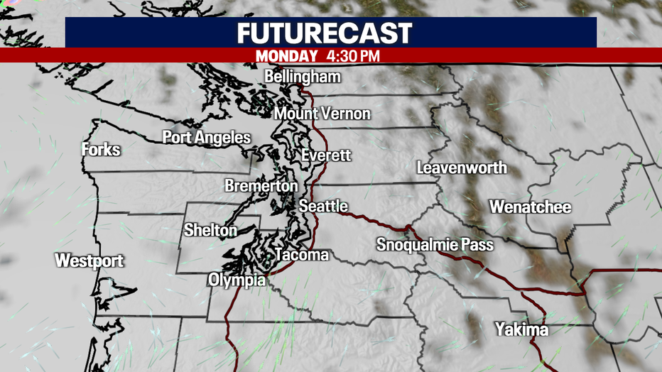 Increasing clouds on Monday, but still dry.