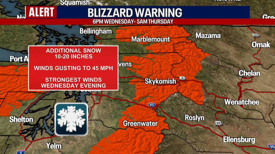A blizzard warning will go into effect on Wednesday evening.