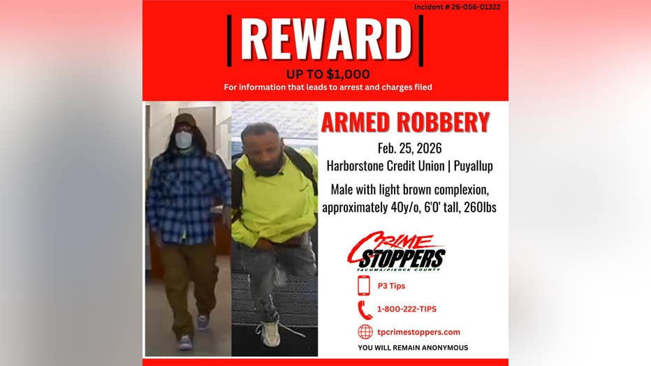 Puyallup Armed Robbery Suspect Description