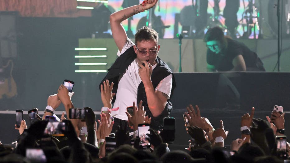 INDIO, CALIFORNIA - APRIL 21: Damon Albarn of Gorillaz performs on the Coachella Stage during the 2023 Coachella Valley Music and Arts Festival on April 21, 2023 in Indio, California. (Photo by Michael Loccisano/Getty Images for Coachella)
