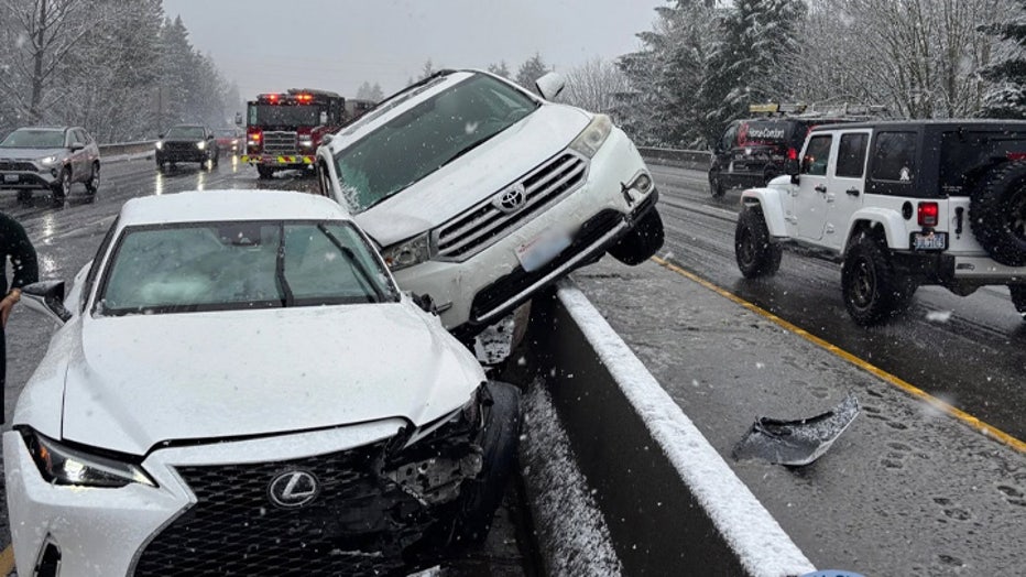 EB SR-18 near Auburn/Black Diamond road. Lexus was driving too fast for the conditions. No injuries reported.