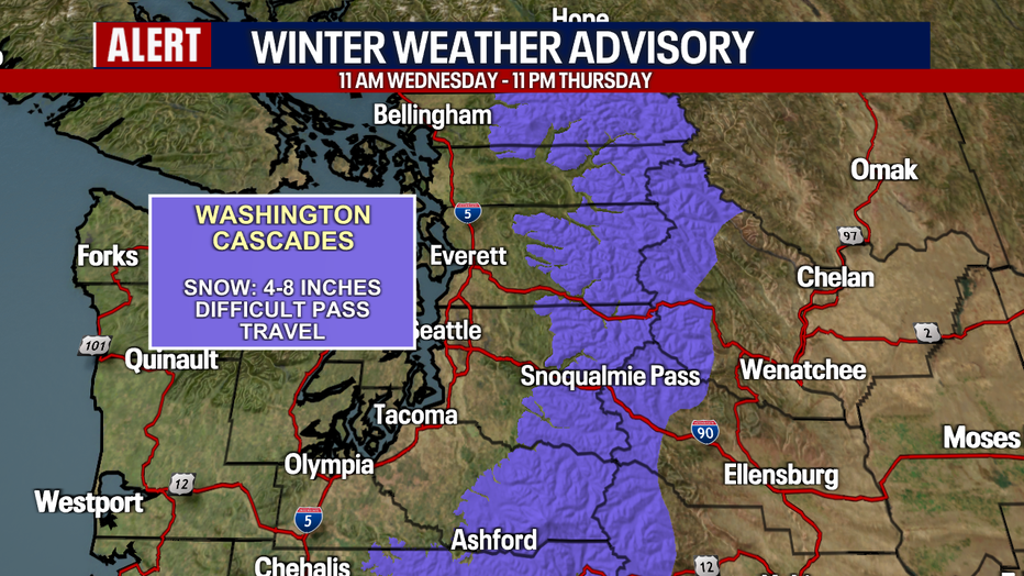 Winter weather advisory in effect beginning Wednesday morning. 