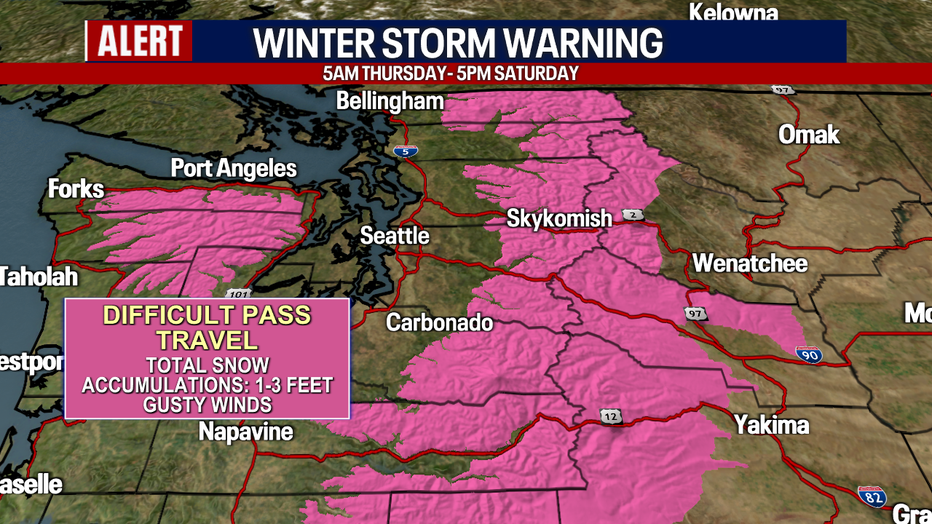 Winter Storm Warning for Cascades.