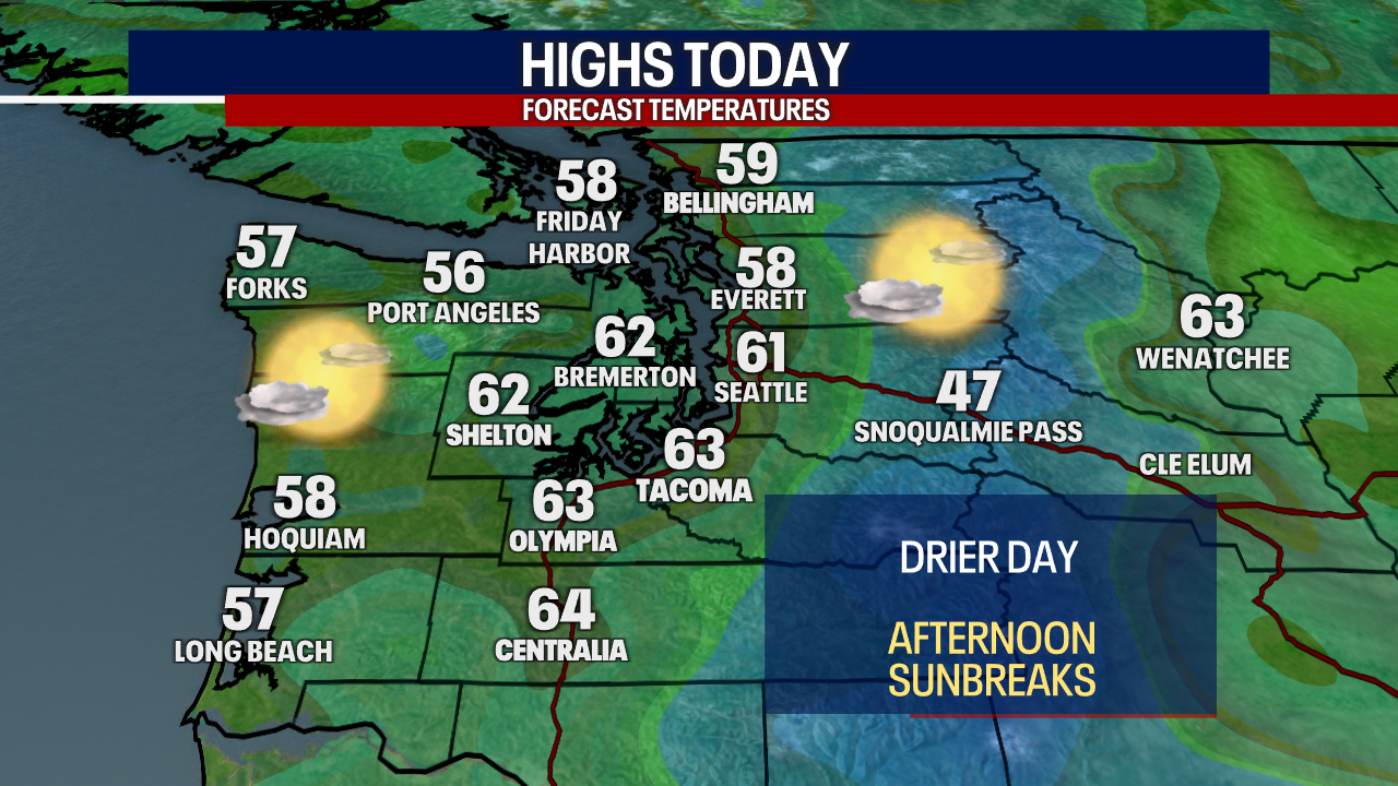 Seattle weather: Morning clouds to sunshine Thursday, milder temperatures