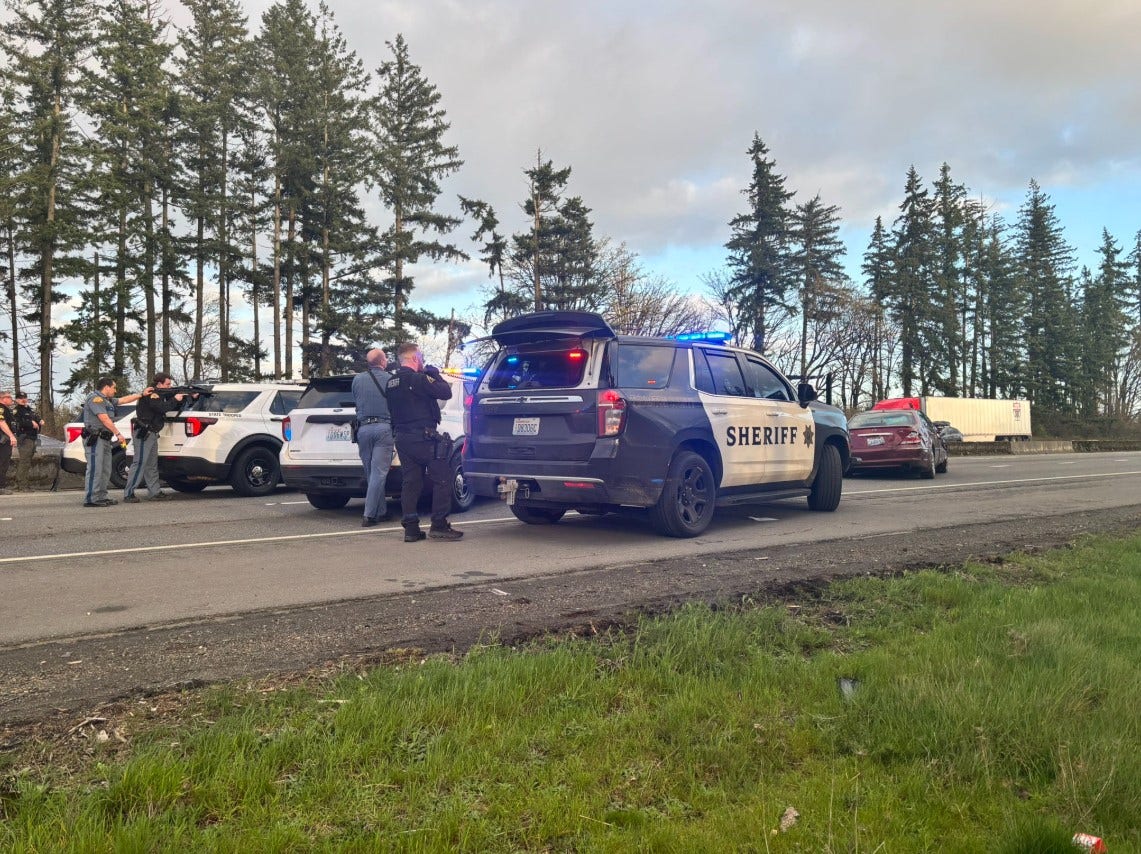 I-5 blocked near Chehalis, WA due to barricaded suspect