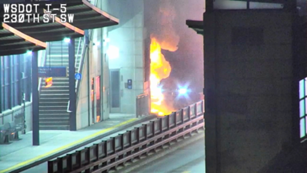 Deadly crash sparks fire at transit station in Mountlake Terrace, WA