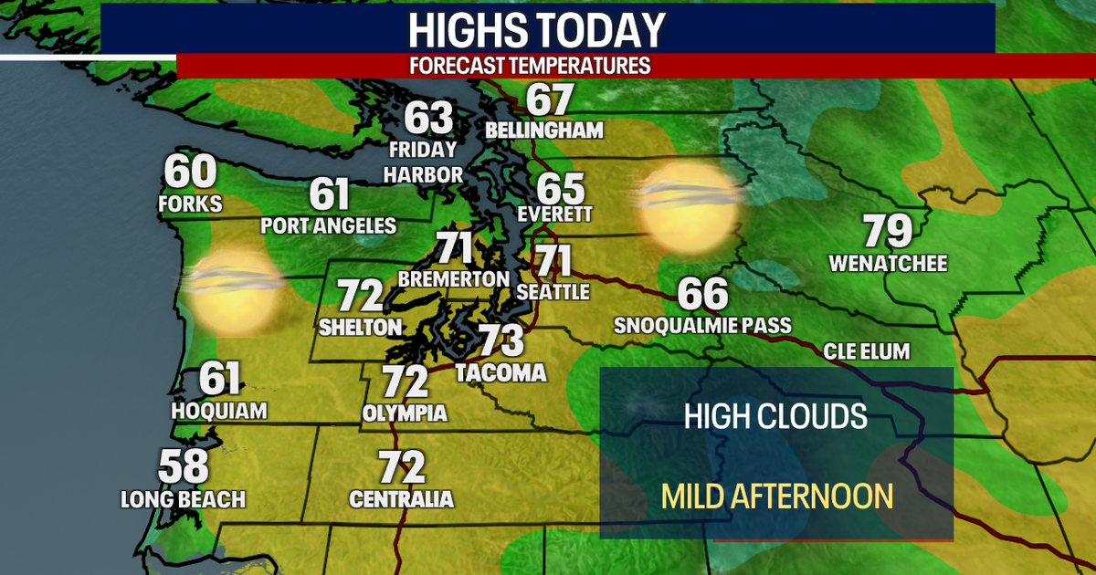 Seattle weather: Few clouds with highs in the low 70s Friday