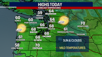 Seattle weather: Warmest day of the week Friday, a few more clouds