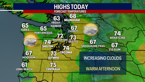 Seattle weather: 70s stick around Monday
