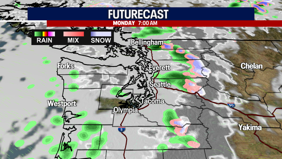 Wetter, breezier weather in Seattle heading into work week