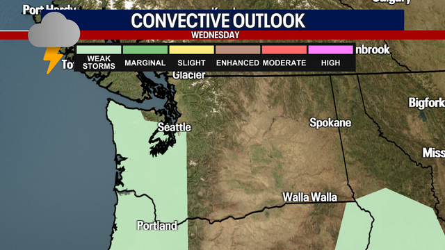 Seattle weather: Thunderstorms possible on Wednesday