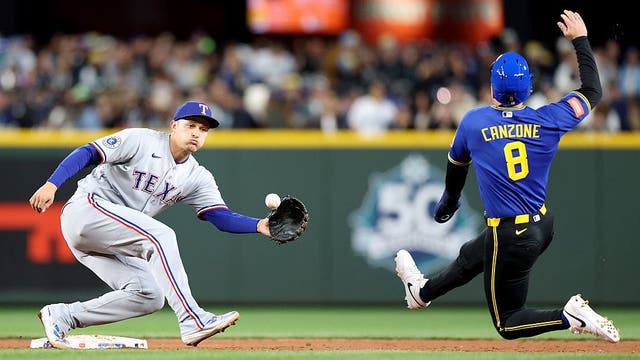 Brandon Nimmo hits leadoff homer, Jacob deGrom works 4 scoreless as Rangers beat Seattle Mariners 5-0