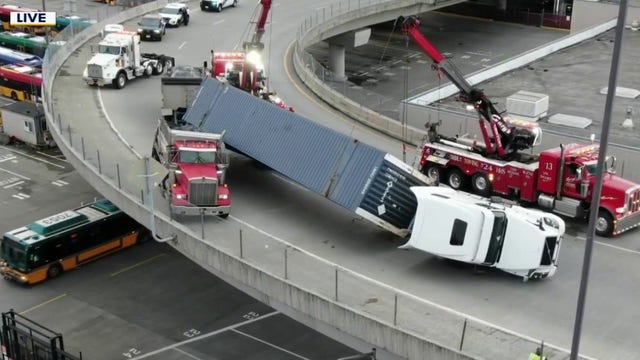 Eastbound I-90 reopens after semi-truck rollover in Seattle
