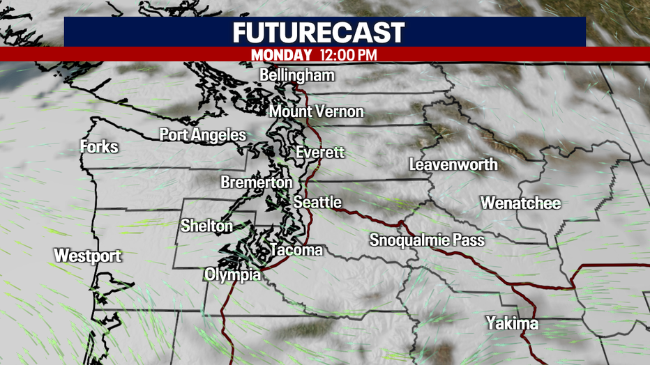 More clouds on Monday, still dry.
