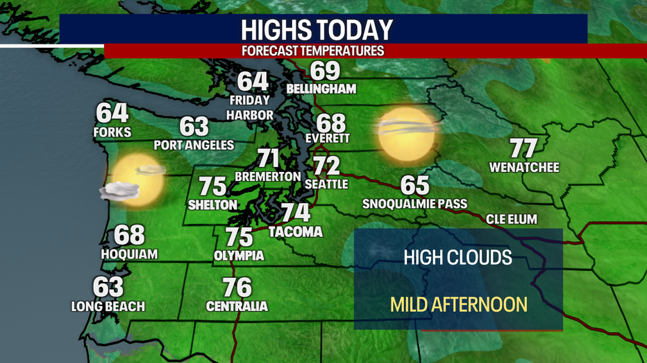 Temperatures continue warming into Thursday.