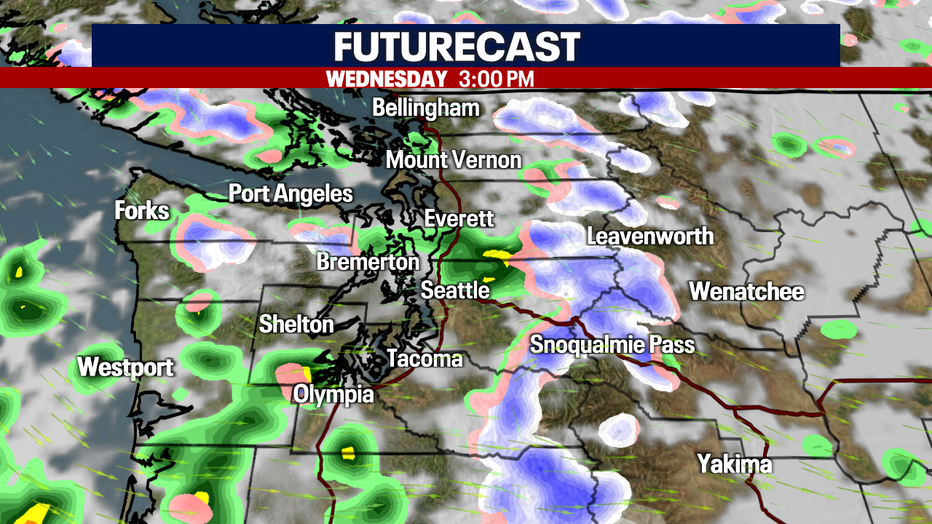 A few spring storms possible on Wednesday.