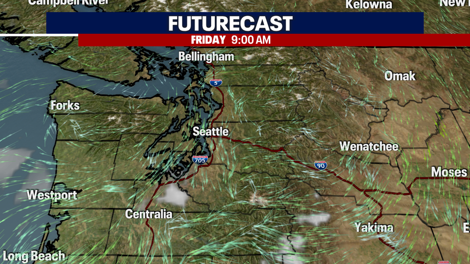 The futurecast for Friday morning in Western Washington.