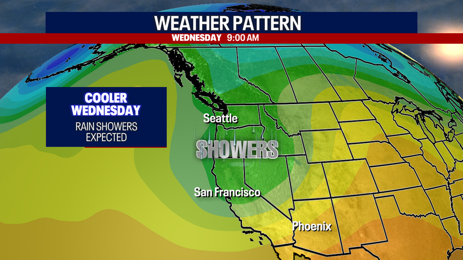 A map showing the upper level weather pattern.